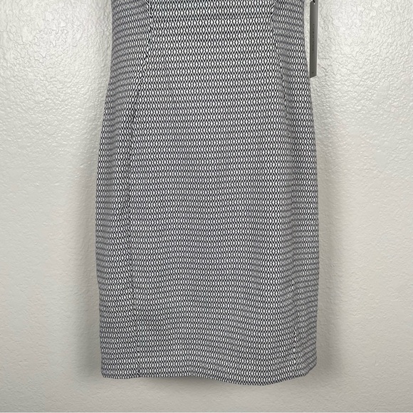 NWT Calvin Klein White Black Diamond Print Sheath Pencil Dress Business 6P - Picture 5 of 16